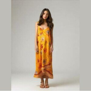 Vintage Jams World “Sun Grid” Sleeveless Floral Groovy Asymmetrical Sundress